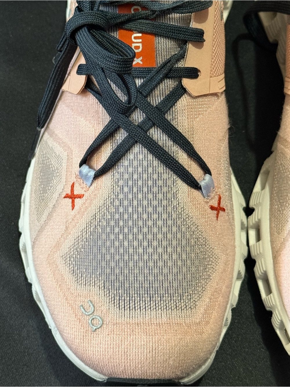 On clouds Running Women’s Pink Athletic Running Shoes with Orange Accent - Picture 6 of 12